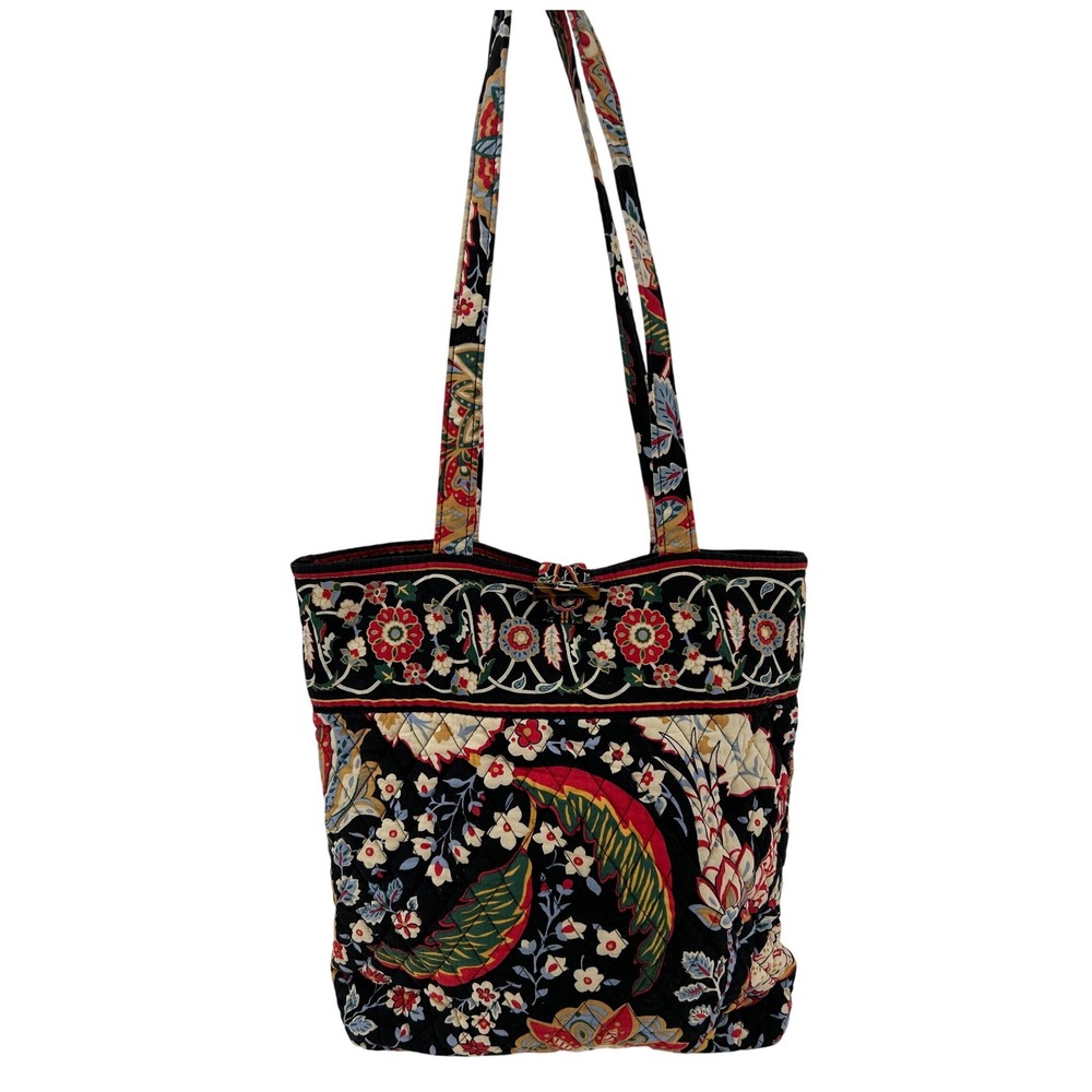 Vera Bradley Versailles Retired Paisley Quilted Tote Bag Like New Floral - Picture 2 of 9